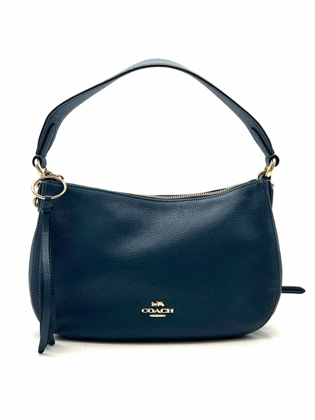 Coach Dark Teal Pebbled Leather Designer Crossbody – Another
