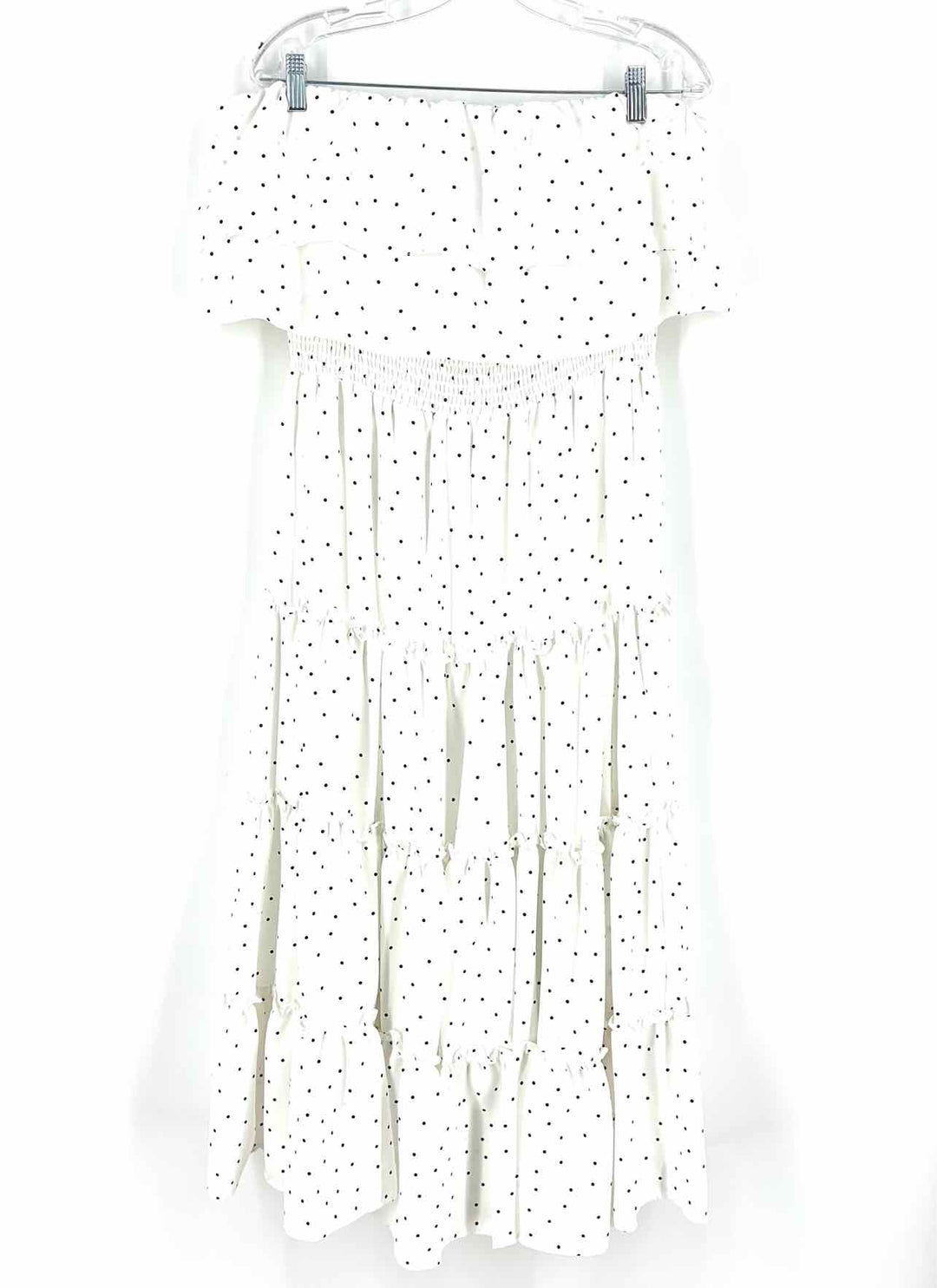 1 state dresses 1. State Size L White/Black Polka Dot Tiered Dresses Dress Maxi – Another  Season Consignments