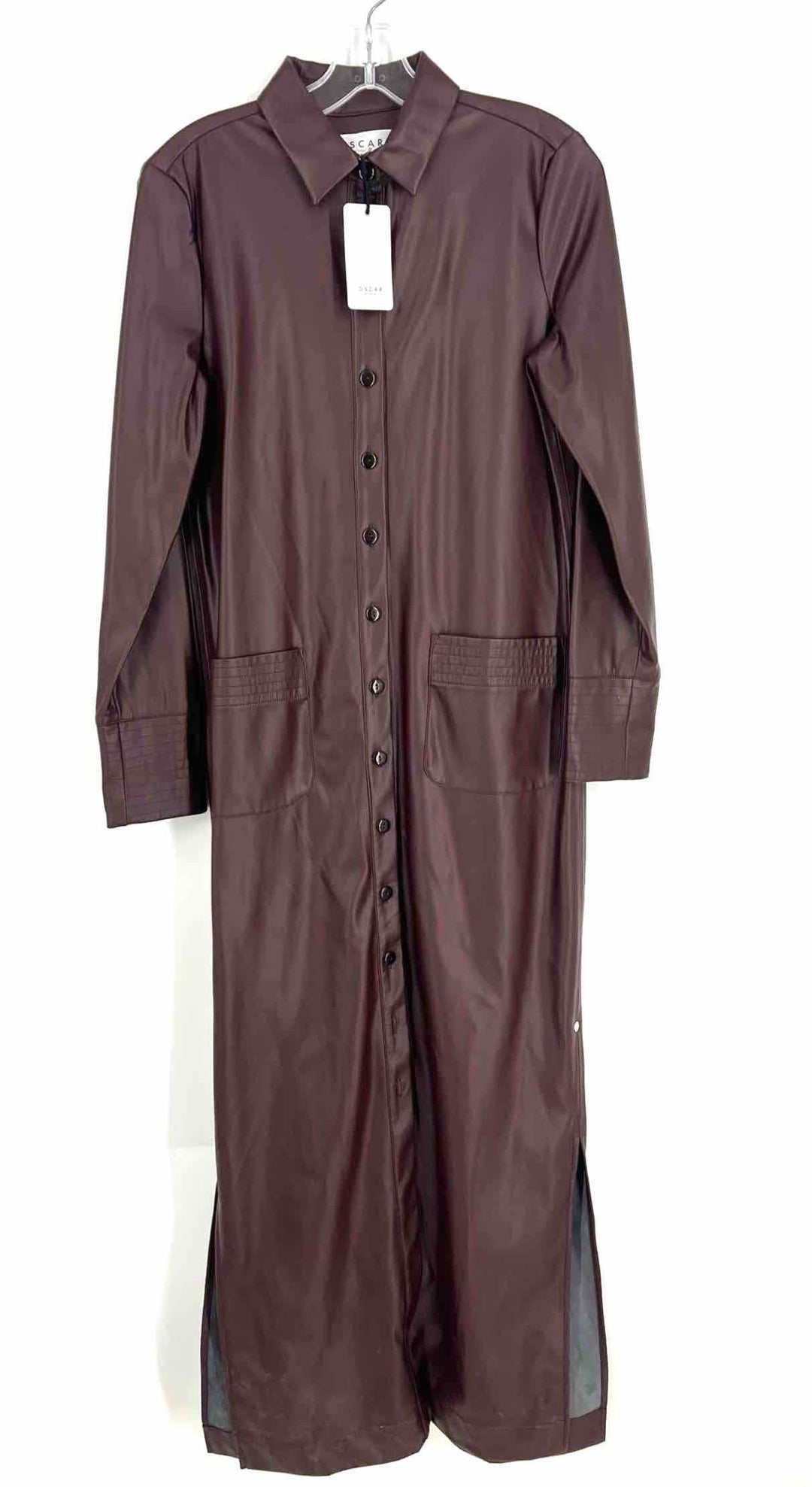 white christmas dresses Oscar Size 6 Brown Button(s) Faux Leather NEW Designer Dress – Another  Season Consignments