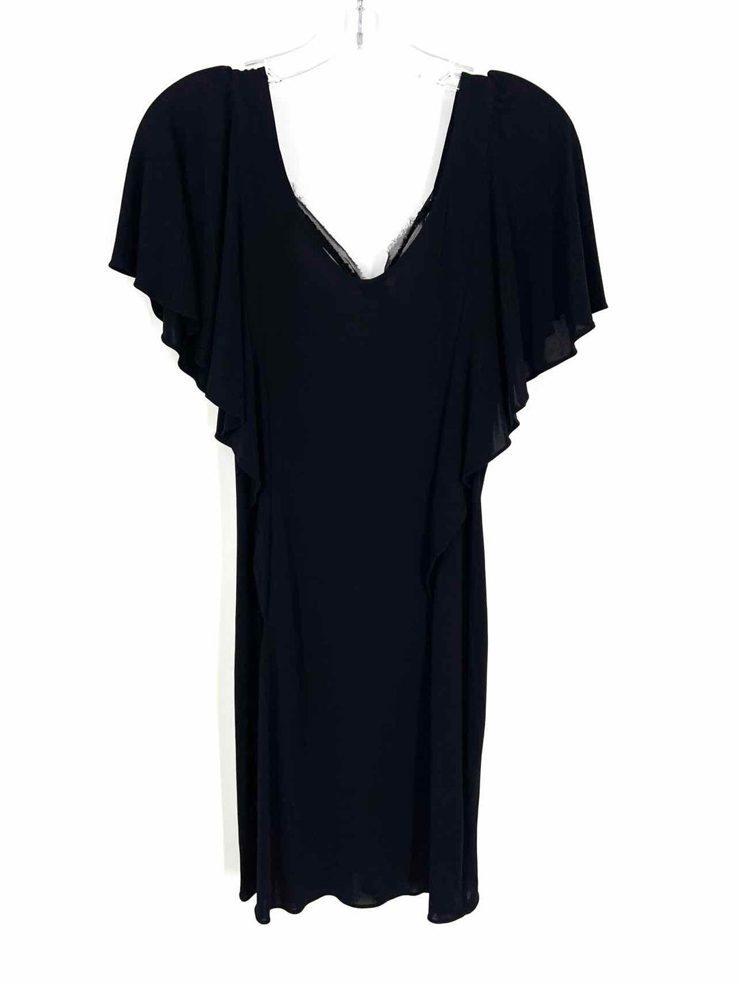 Rebecca Taylor Size 4 Black/Silver Flutter Sleeve NEW Designer Dress