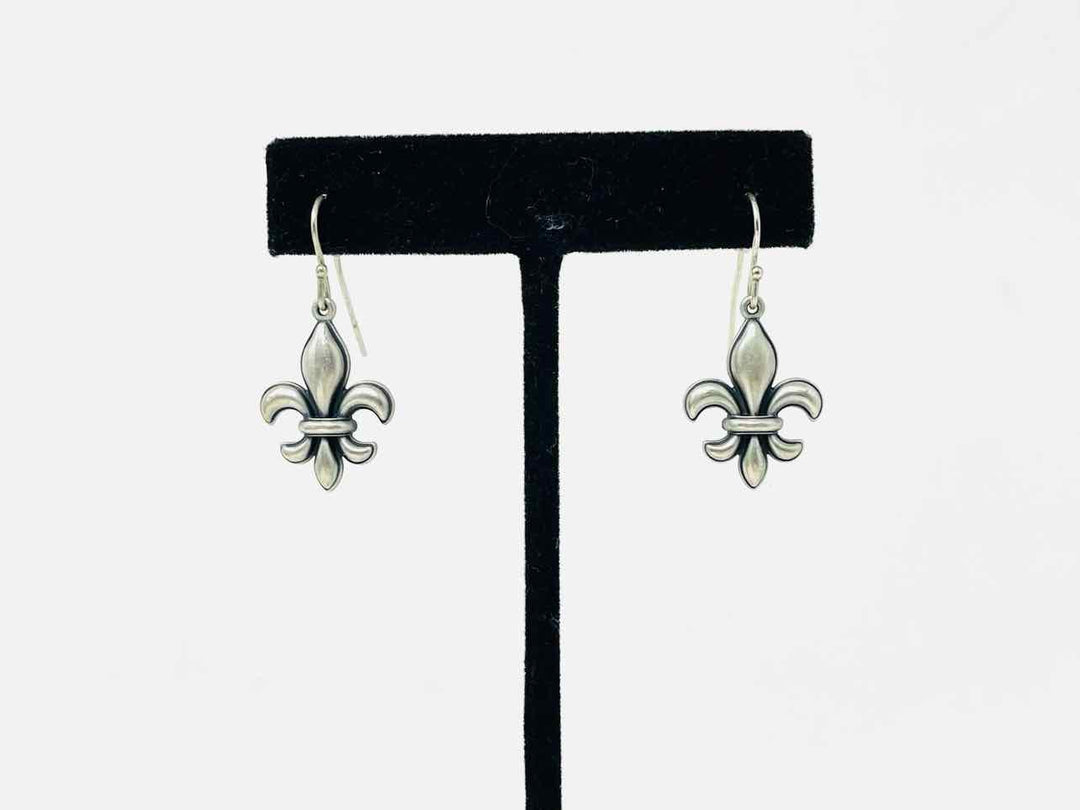 Fancy Sterling Silver popular Fleur de Lis Earrings