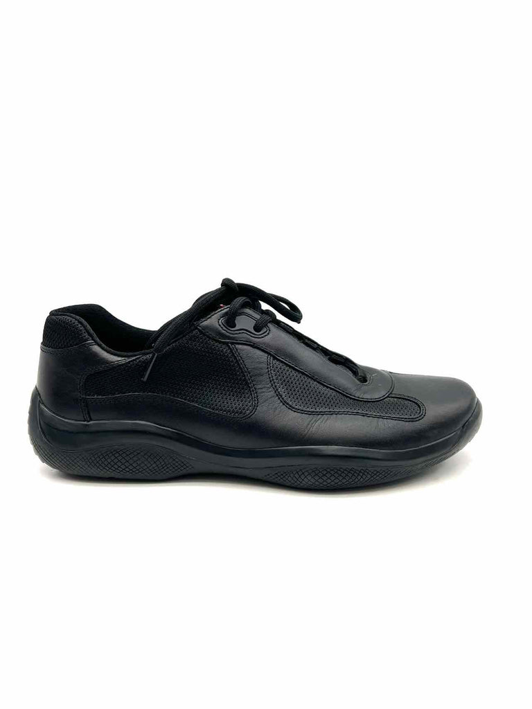 Prada Size 9.5 Black Lace-Up Leather/Mesh AS IS Men's Shoes