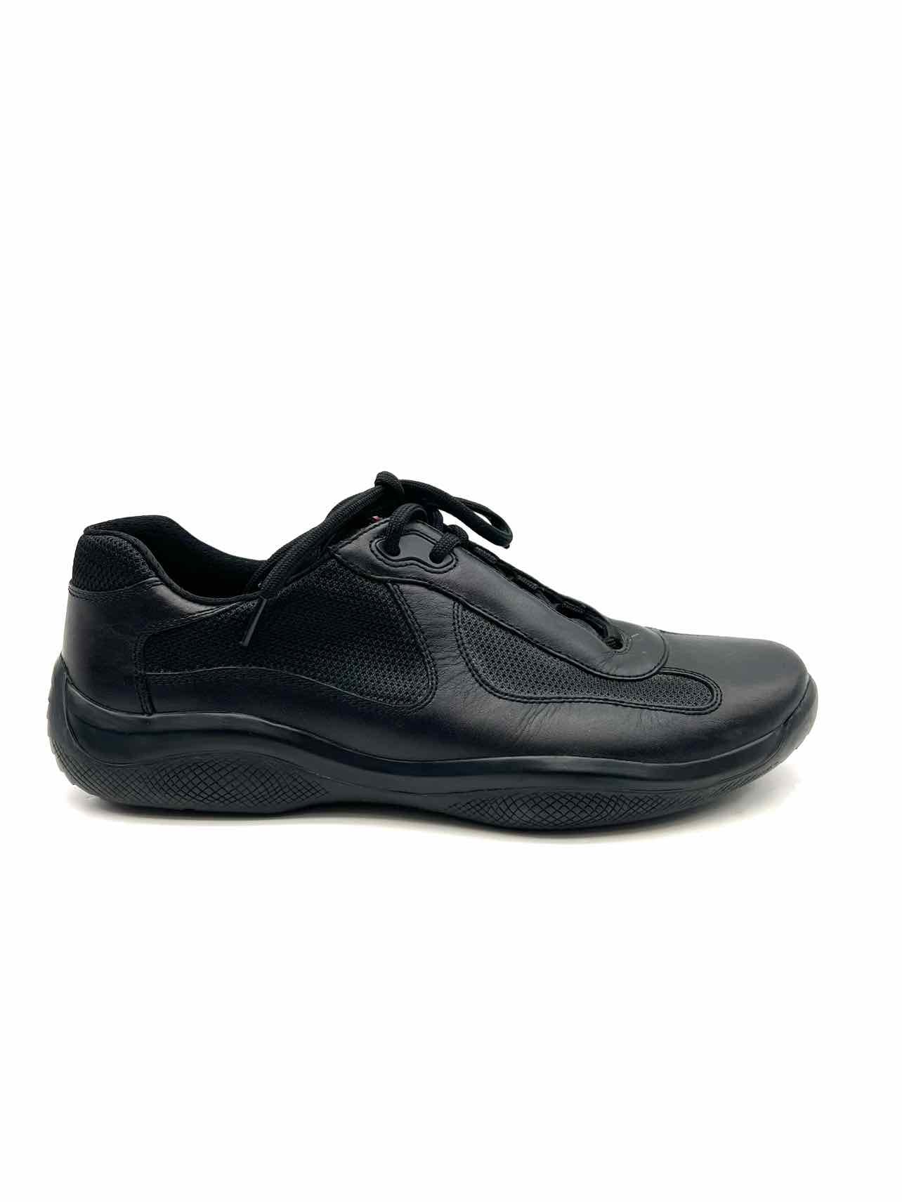 Prada Size 9.5 Black Lace-Up Leather/Mesh AS IS Men's Shoes Sneakers- – Another Season Consignments