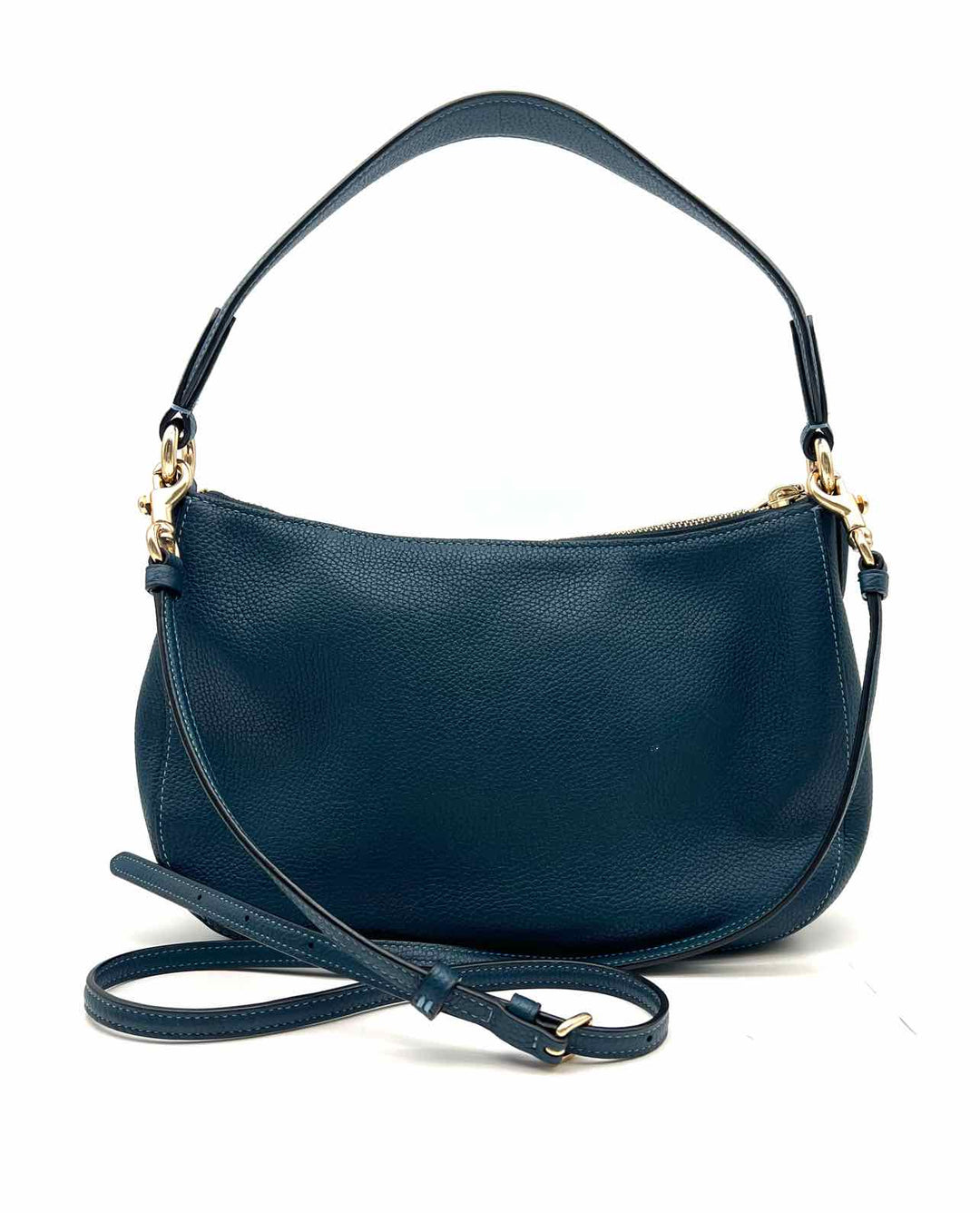 Coach Dark Teal Pebbled Leather Designer Crossbody – Another