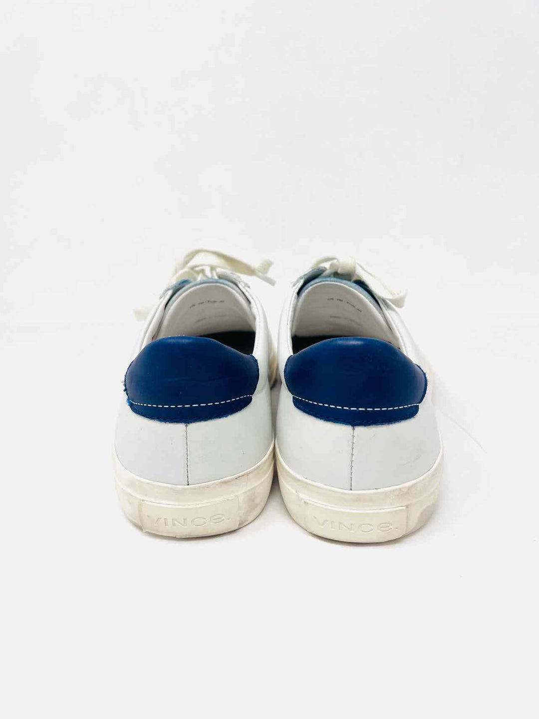 Vince Mercer Sneakers Mens‎ Sz 8 White Navy Blue Leather Slip On Shoes Casual Vince Men main image 3